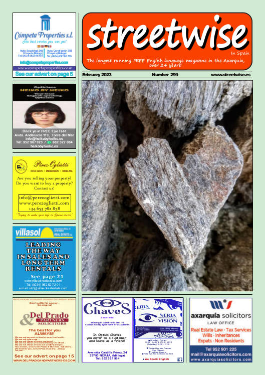 Cover page of Streetwise Magazine in Spain, issue 2023 02 no. 299 with link